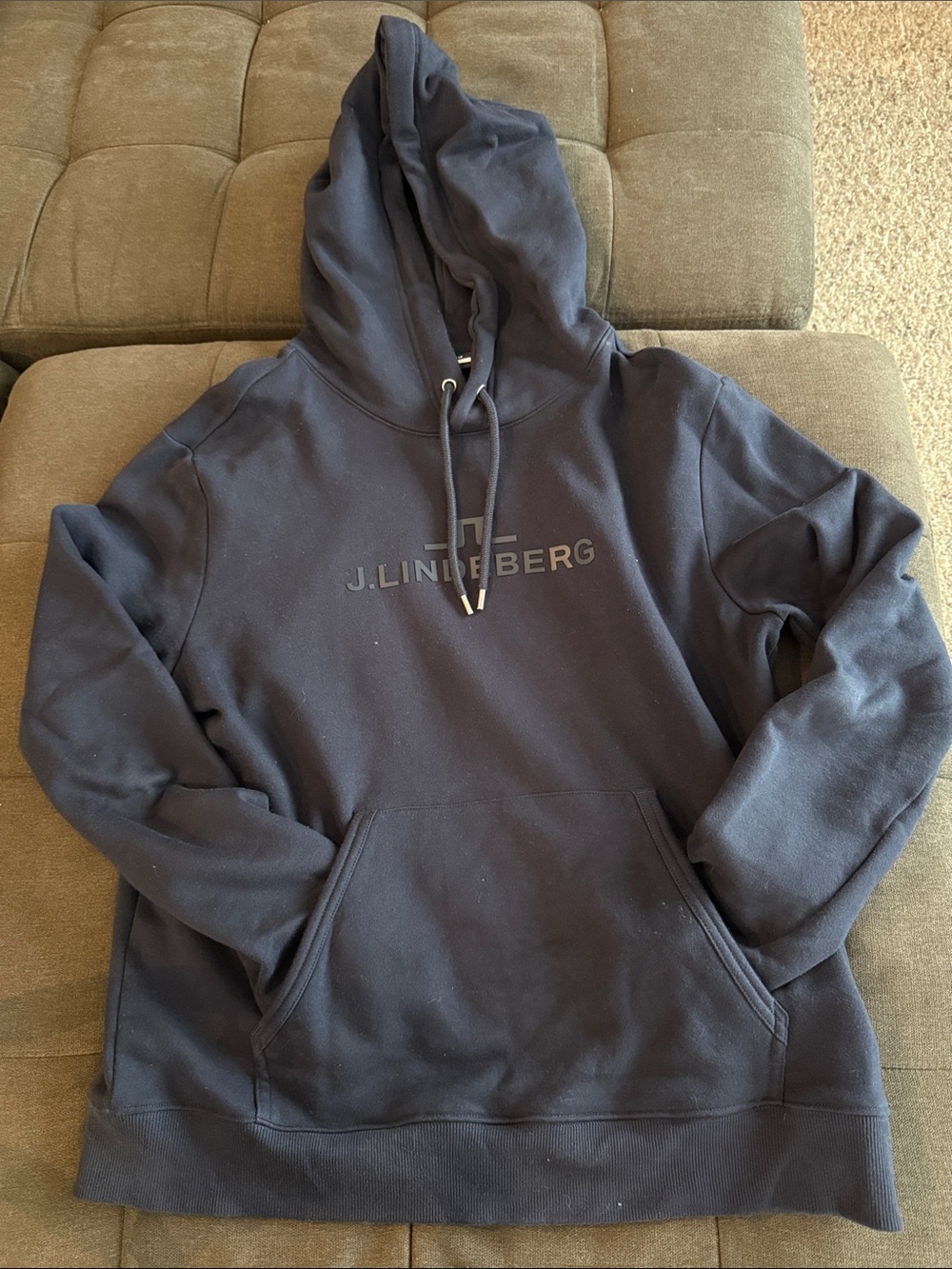 J.Lindeberg Dark Blue Logo Pullover Hoodie